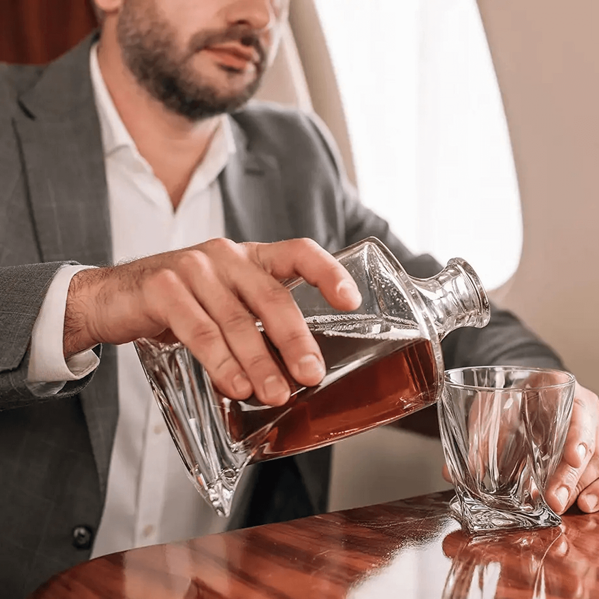 Avelena | Elegantes Kristall-Whisky-Set mit Gläsern und Karaffe