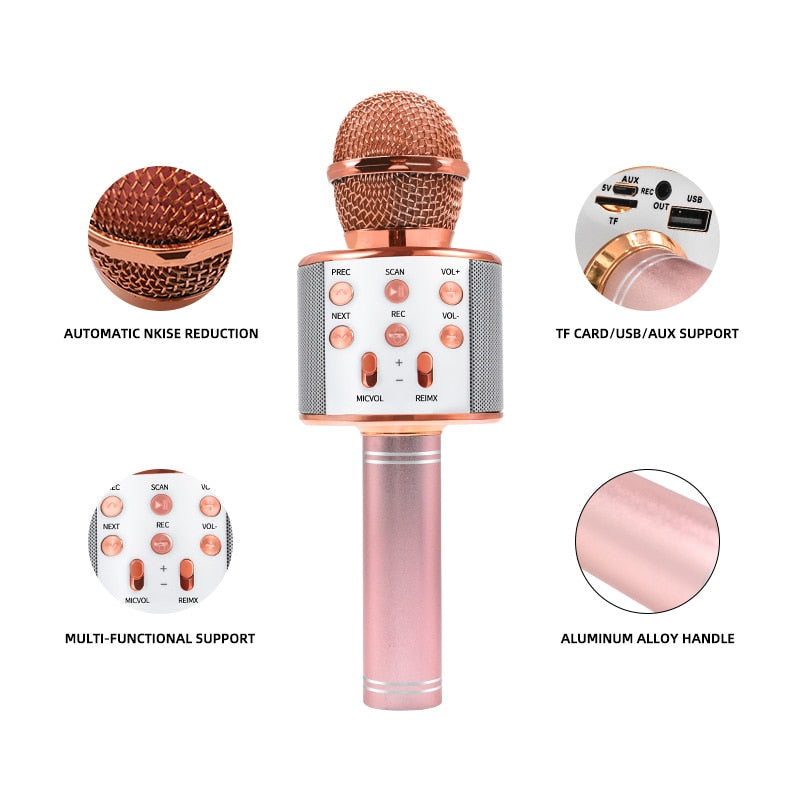Avelena | Bluetooth Karaoke Drahtloses Mikrofon