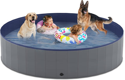 Avelena | Zusammenklappbares Hundepool, Zusammenfaltbarer Kunststoff Hundepool, Tragbare Badewanne Für Haustiere Hunde Und Katzen, Haustier Wasserpool Für Innen Und Außen, 32 X 8 Zoll