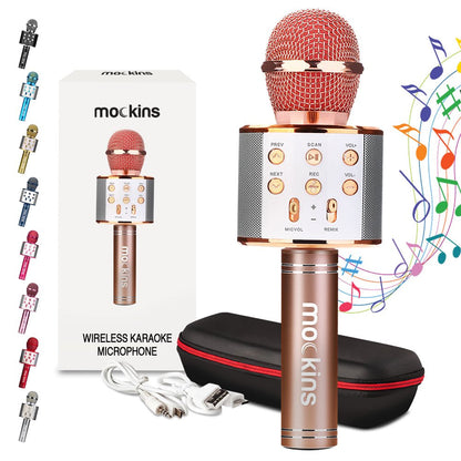 Avelena | Tragbares Karaoke-Mikrofon - Mikrofon mit integriertem Bluetooth-Lautsprecher - Kompatibel mit IOS- und Android-Geräten