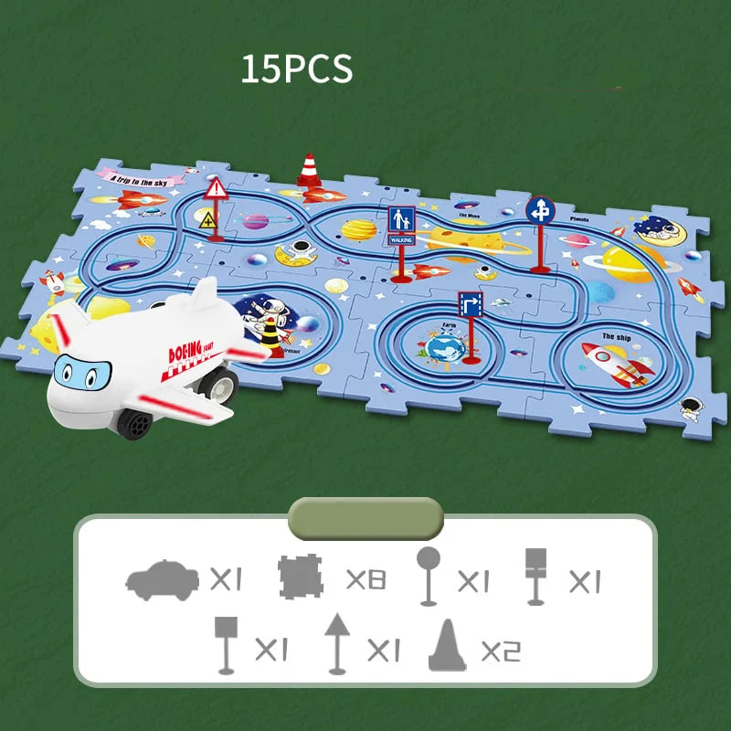 Avelena | Kinder Bildungs-Puzzle Spur Auto Spielset