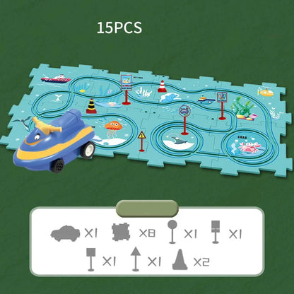 Avelena | Kinder Bildungs-Puzzle Spur Auto Spielset