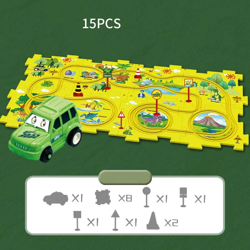 Avelena | Kinder Bildungs-Puzzle Spur Auto Spielset