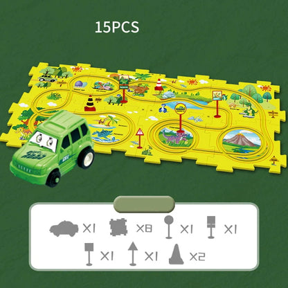 Avelena | Kinder Bildungs-Puzzle Spur Auto Spielset