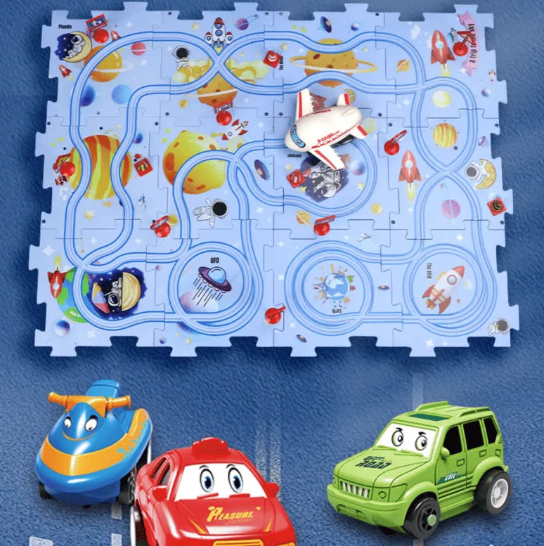 Avelena | Kinder Bildungs-Puzzle Spur Auto Spielset