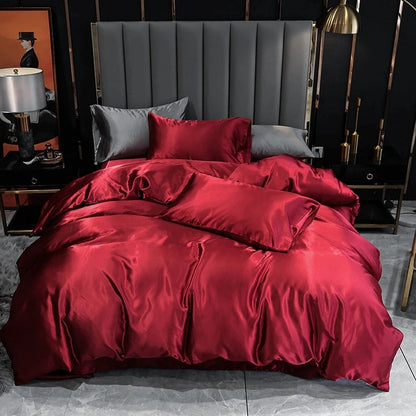Avelena | 6tlg Seiden Bettbezug Set