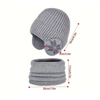 Avelena | Winter Beanie Mütze Schal Sets Warme Strickmütze