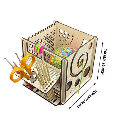 Avelena | All-in-One Holz Garnschale - Multifunktionales Strickwerkzeug