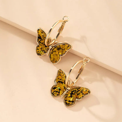 Avelena | Vergoldete Schmetterling Ohrringe mit Acrylkristallen Mariposa