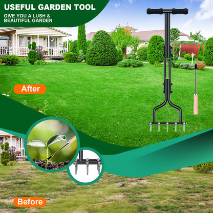Avelena | Rasenhebebühne Rasenlüfter Werkzeug | 2-in-1 Aerator mit 15 Spikes | Fördert Luft- & Nährstoffzufuhr