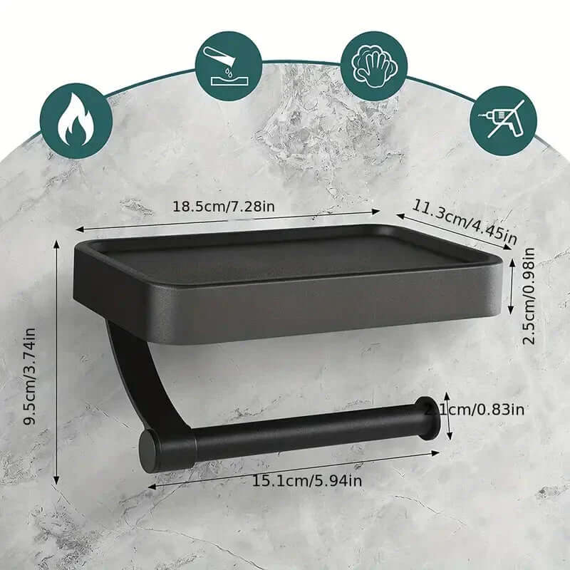 Avelena | Edelstahl Toilettenpapierhalter mit Ablage