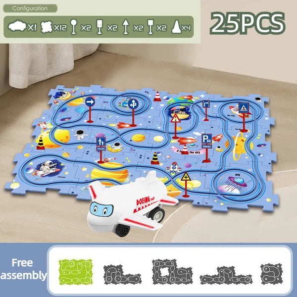 Avelena | Kinder Lern Puzzle Strecke Auto Spielset