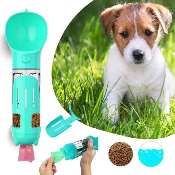 Avelena | 3-in-1 Hunde Trinkflasche Wassernapf Futterbehälter