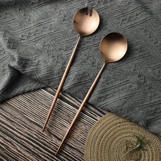 Avelena | Rosen-Gold Salatbesteck und Servierutensilien Set