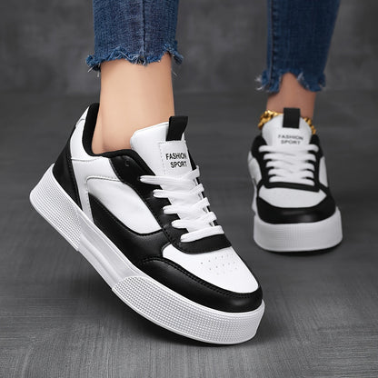 Avelena Kontrastfarbene Plateau-Sneaker für Damen | Perfekt für den Alltag