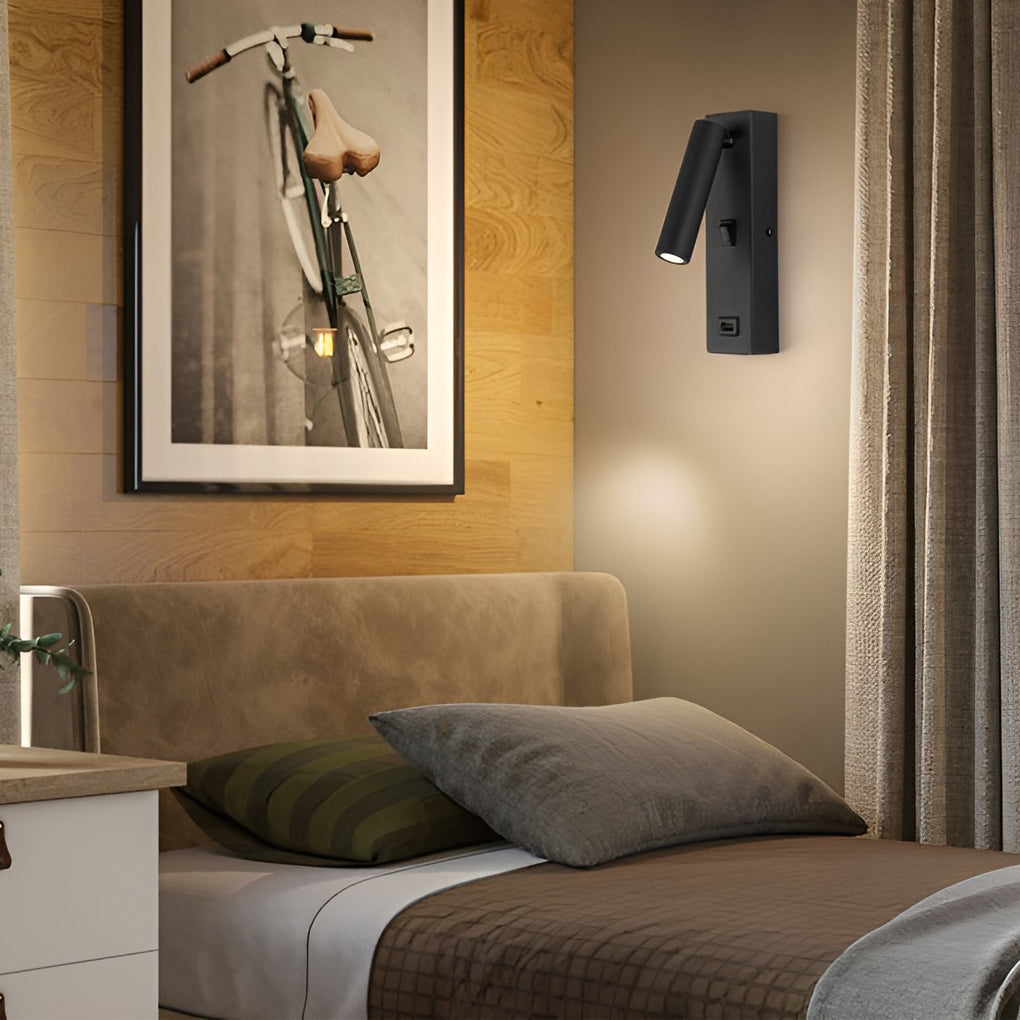 Avelena | Artilicht Rechteckige, Verstellbare, Moderne Led-Wandlampe mit Schalter und Usb-Ladeanschluss
