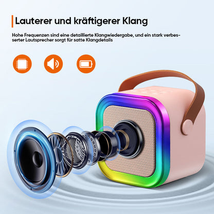 Avelena | Mini-Karaoke-Maschine für Kinder mit drahtlosen Mikrofonen