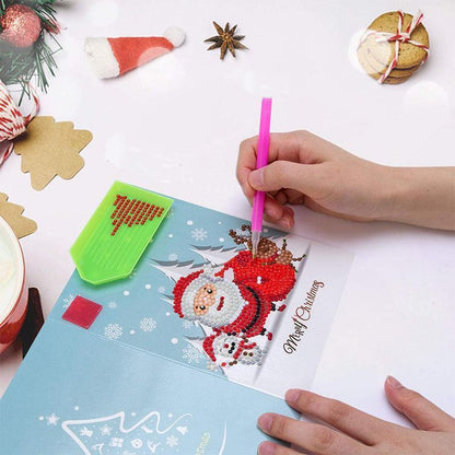 Avelena | Weihnachtskarte mit künstlicher Diamant(ein Set von 8 Modellen)