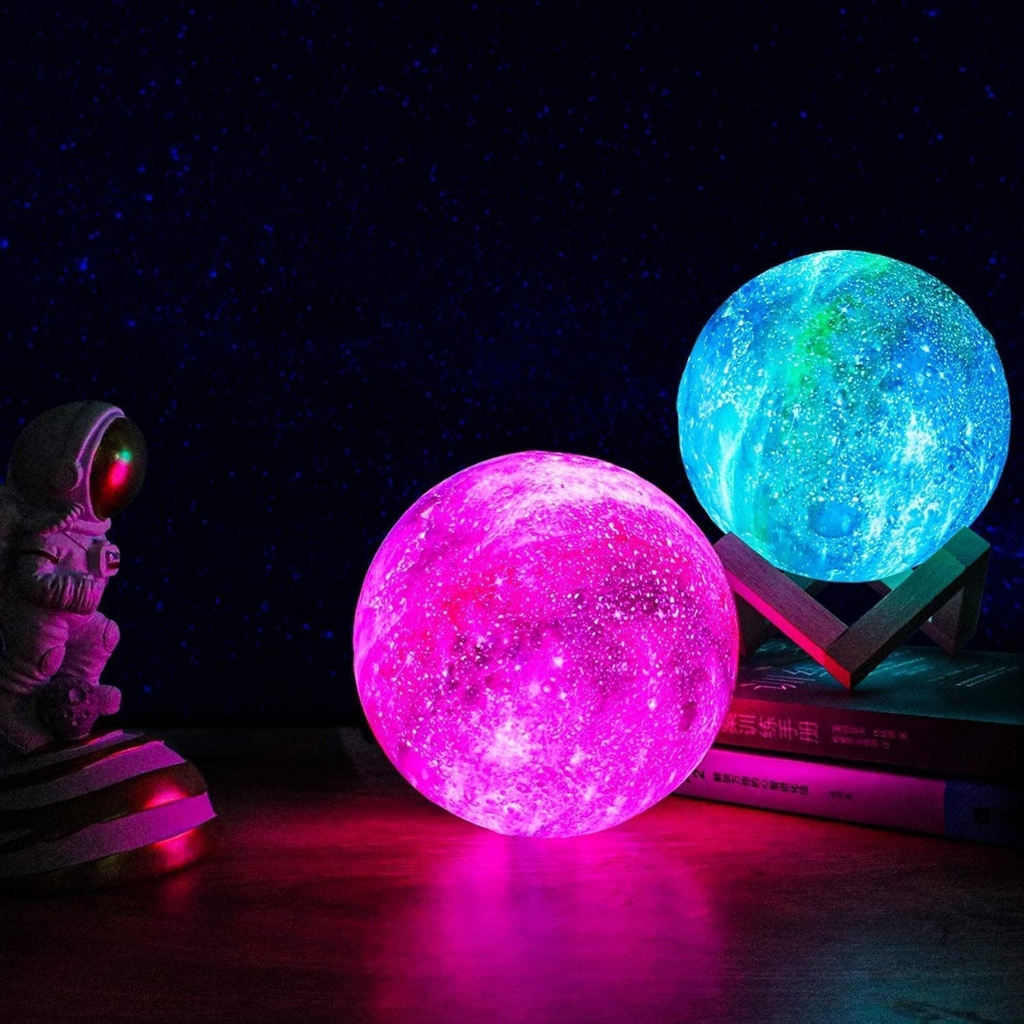 Avelena | Moonbright Lampe Traumhafte Sterne Nachtlicht mit Wiederaufladbarem Touch-Control