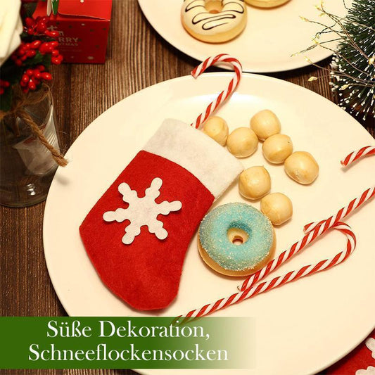 Avelena | Weihnachten Tischdekoration, Schneeflockensocken für Besteck