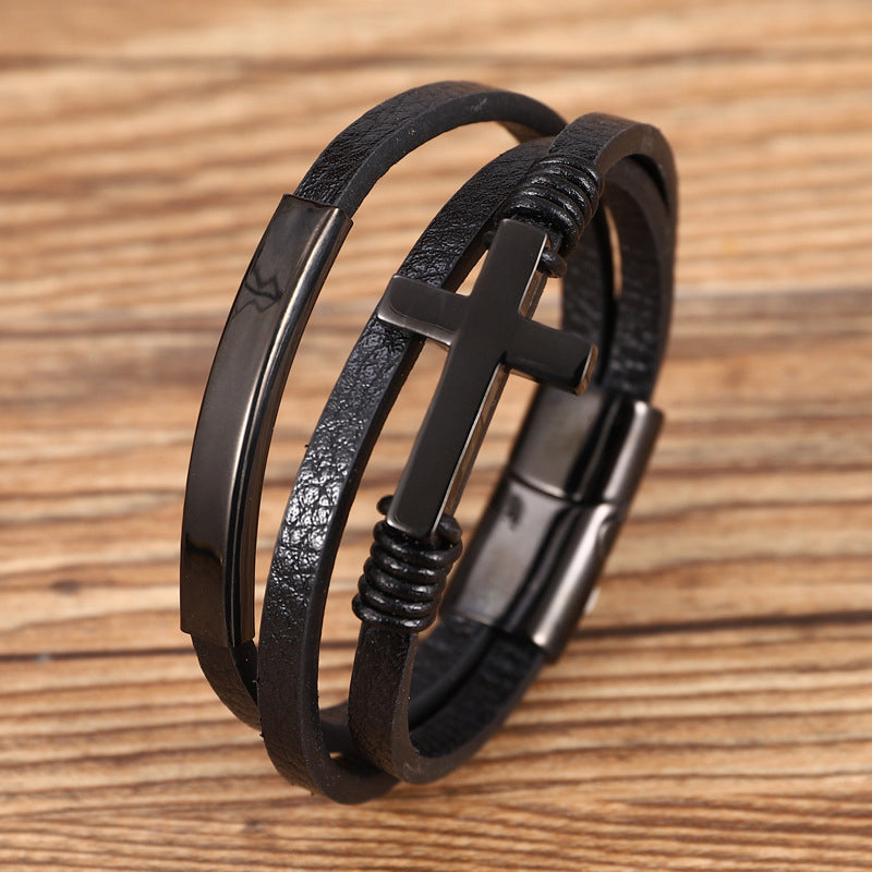 Avelena | Geflochtener Mehrschichtiger Lederarmband