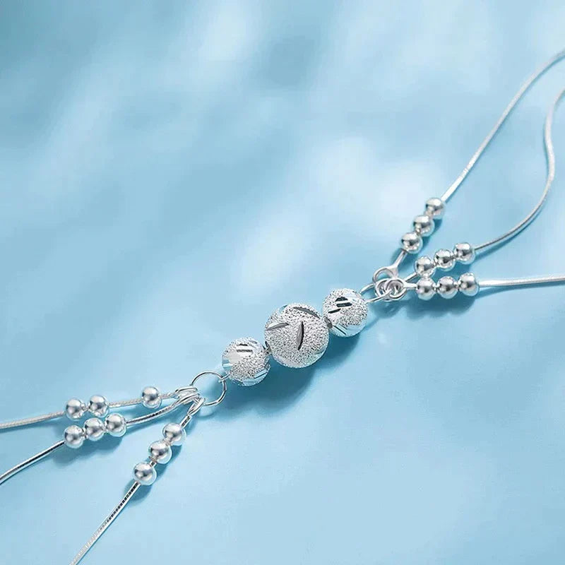 Avelena | Silberne Armband mit Mehreren Strahlenden Perlen