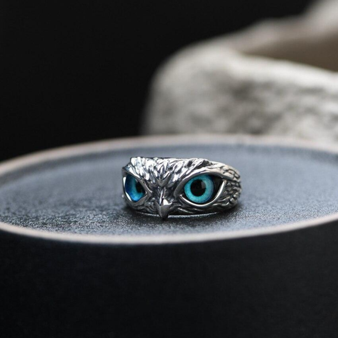 Avelena | Silber Opal Eule Charm Ring Ophelia