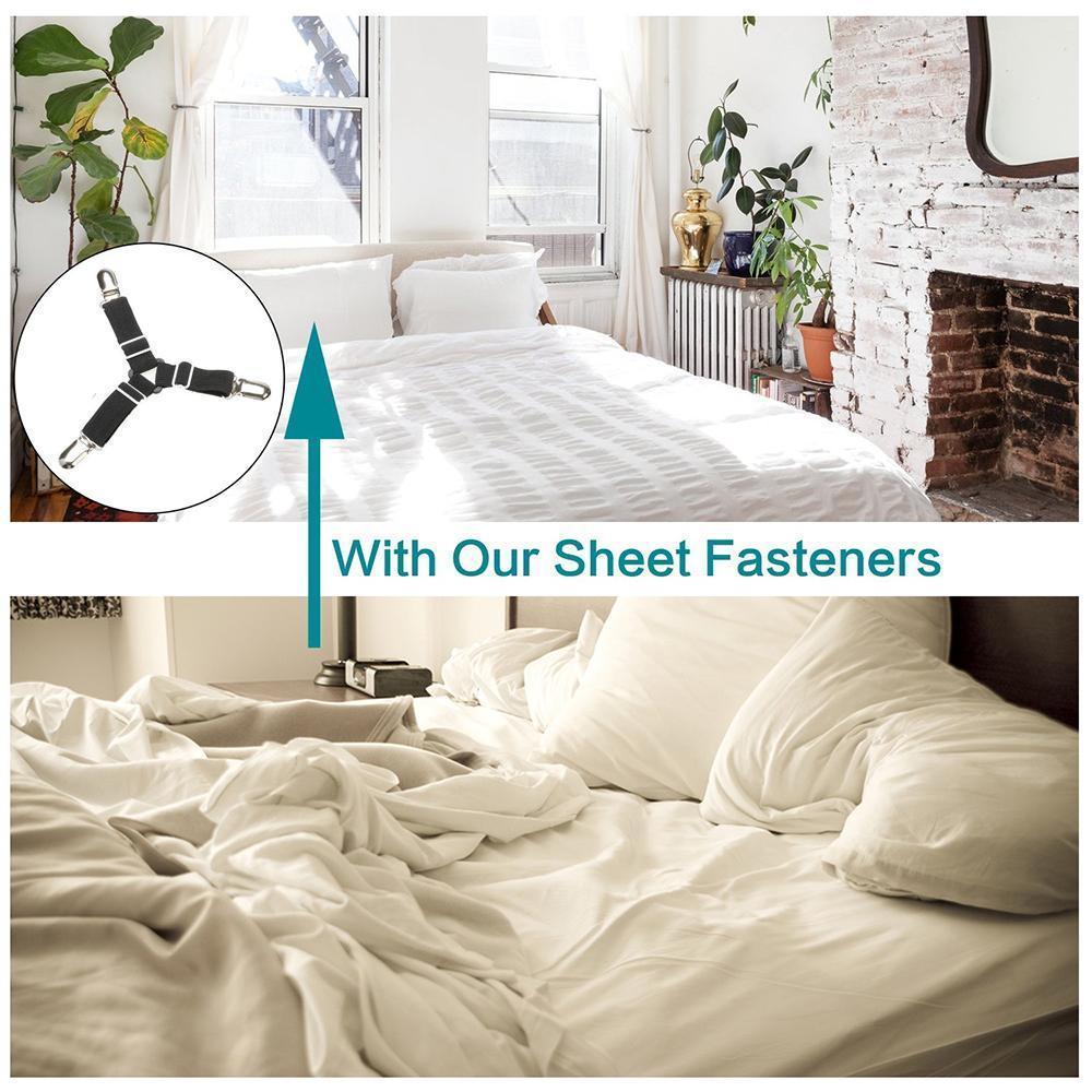 Avelena | Bettlakenspanner, 8er-Pack verstellbare dreieckige elastische Bandriemen