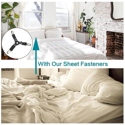 Avelena | Bettlakenspanner, 8er-Pack verstellbare dreieckige elastische Bandriemen