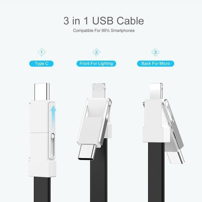 Avelena | 3-In-1 Schlüsselanhänger Daten Synchronisation Lade Kabel