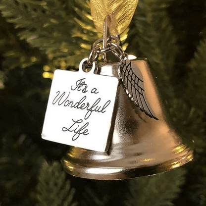 Avelena | 🎄Weihnachtsbaum-Gedenkornamente Engel Flügel Glockenanhänger hängende Dekoration