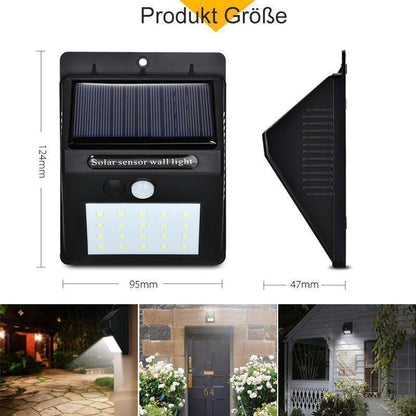Avelena | 20 LED Solarlampen Außen, Superhelle Wandleuchte mit Bewegungssensor