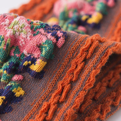 Avelena | Vintage Socken mit Blumenstickerei (5 Paar)