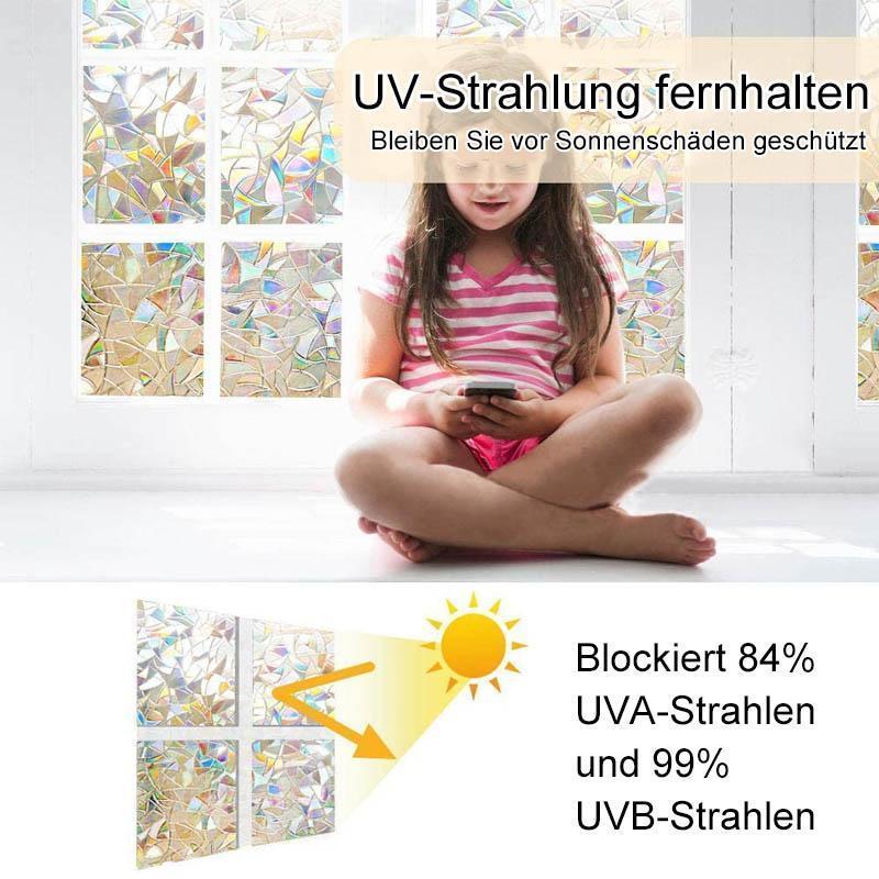 Avelena | 3D-Regenbogenfensterfolie - PVC-Brechung & kein Kleber