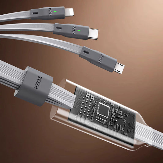 Avelena | 3-in-1 Datenkabel - 100W Multifunktionales Lade- und Datenkabel