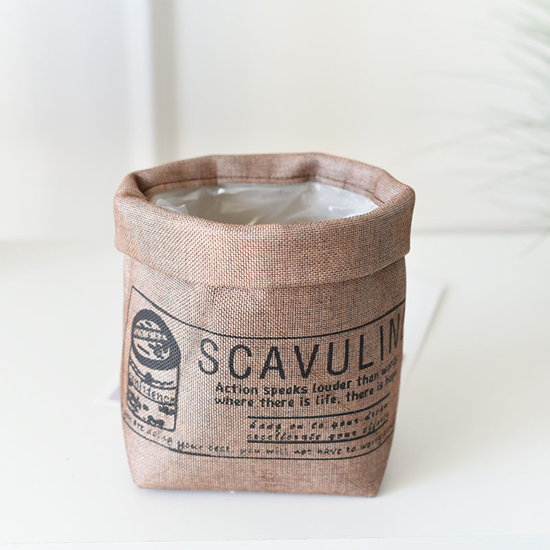 Avelena | Dekorativer Stoffpflanztopf mit Aufdruck – Vielseitiger Aufbewahrungstopf für Pflanzen und Deko