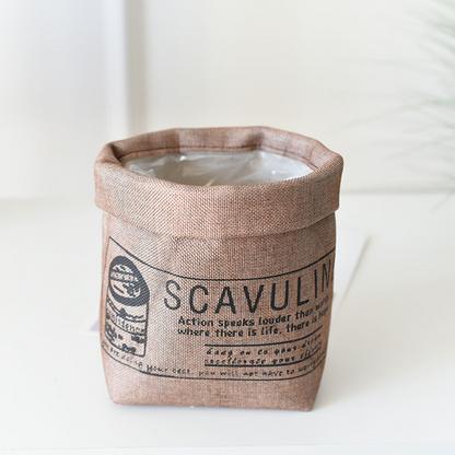 Avelena | Dekorativer Stoffpflanztopf mit Aufdruck – Vielseitiger Aufbewahrungstopf für Pflanzen und Deko