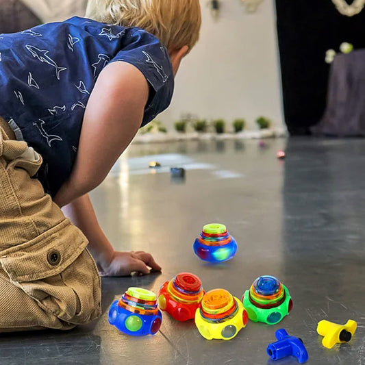 Avelena | Musik blinkende Spinner Spielzeug mit Launcher