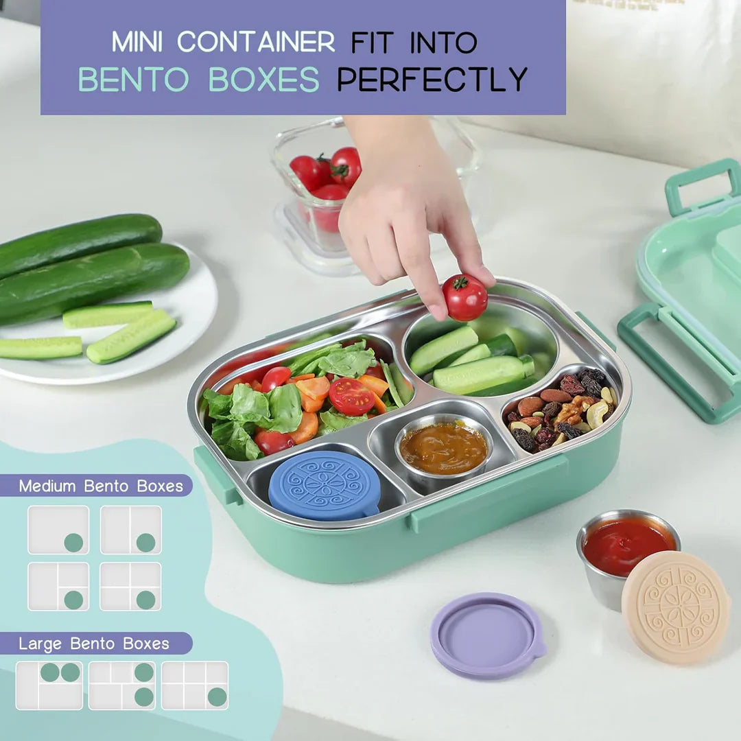 Avelena | Dicht verschließbare Edelstahl-Saucenbehälter (6er-Set)