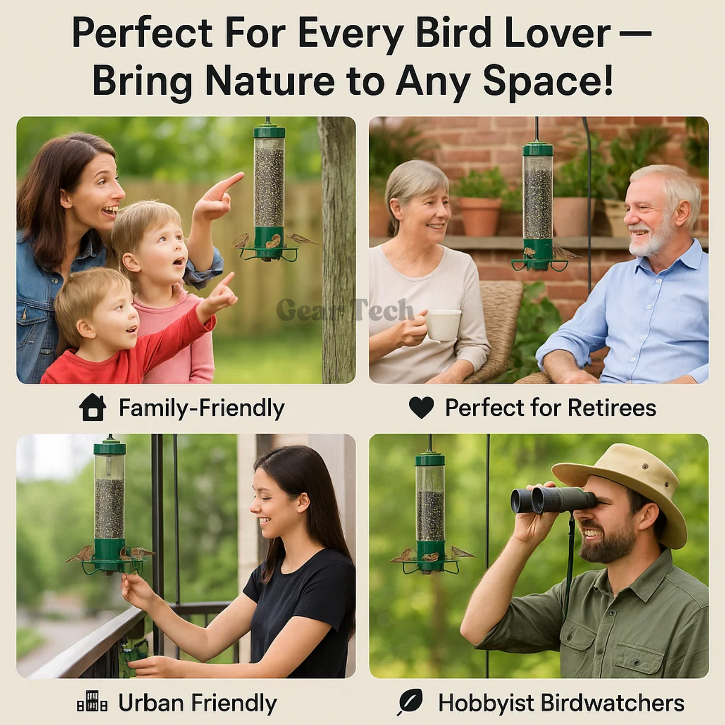 Avelena | Eichhörnchensicheres Vogelhäuschen | Robustes Metall, Mehrfach-Futteröffnungen & Ideal für Vogelbeobachtung im Hinterhof