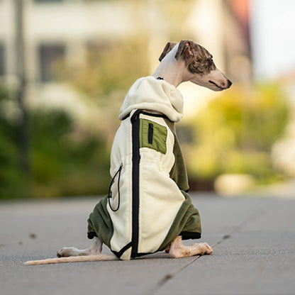 Avelena | Vollständiger Schutz Polar Fleece Hund Overall mit abnehmbarem Kragen