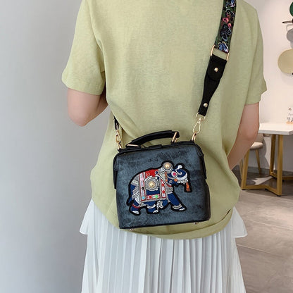 Avelena | Vintage Stickerei Elefant Tasche