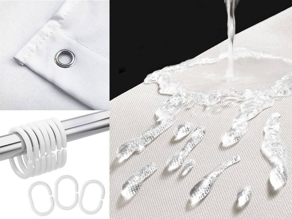 Avelena | Hellgrüne Leinen Duschvorhang