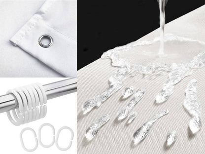 Avelena | Hellgrüne Leinen Duschvorhang