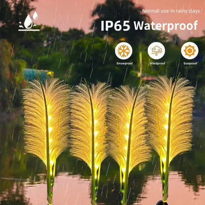 Avelena | Dekorative Rattan Gartenbeleuchtung – Solar-Lampe im Grasdesign für den Außenbereich