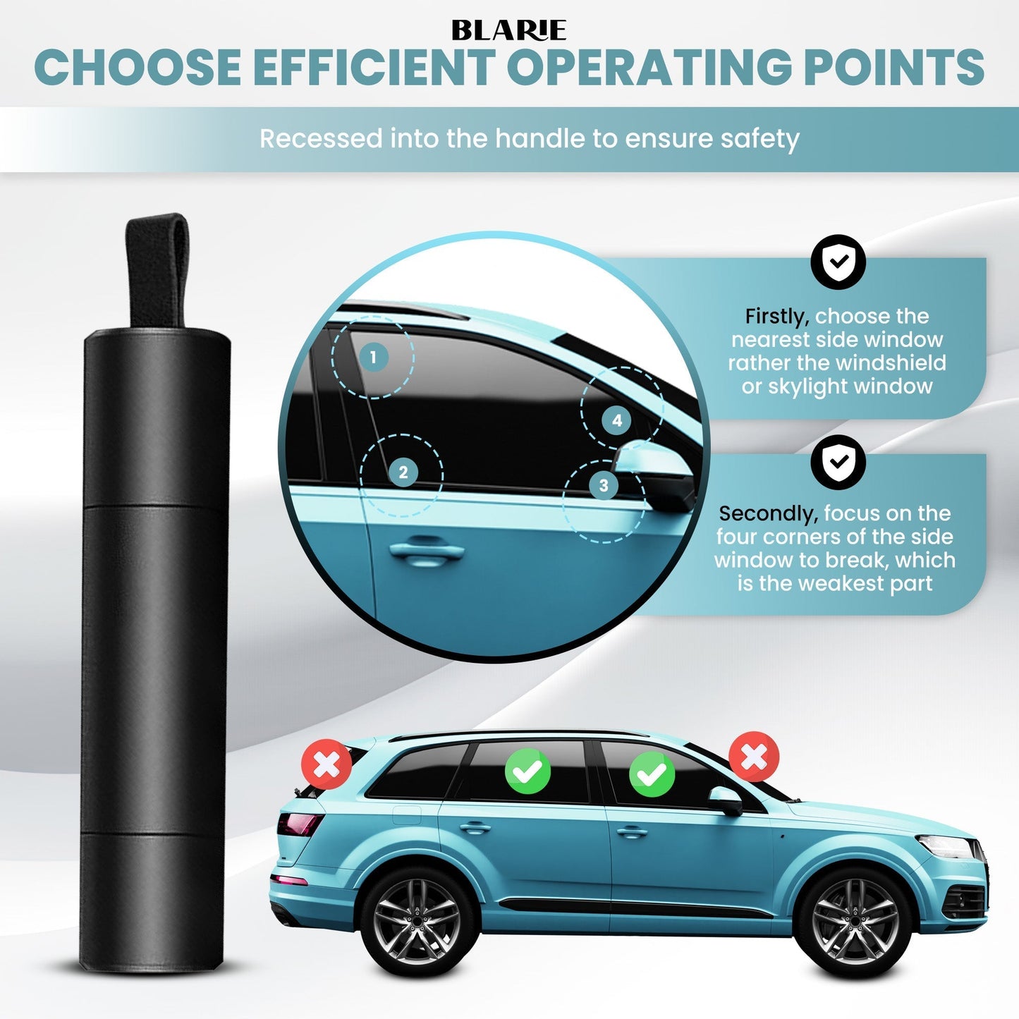 Avelena | CrashBreaker | Auto Notwerkzeug – Fensterzerstörer & Gurtschneider