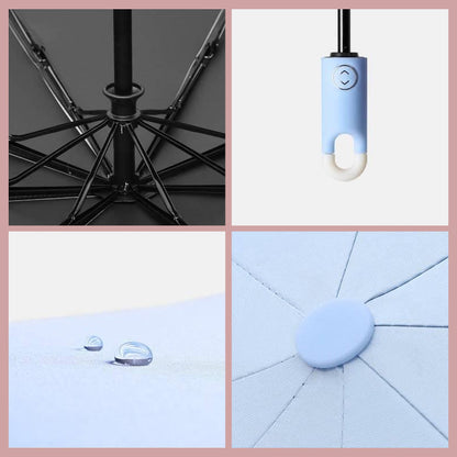 Avelena | Dreifach selbstöffnender und zurückziehbarer Regenschirm mit Schnalle