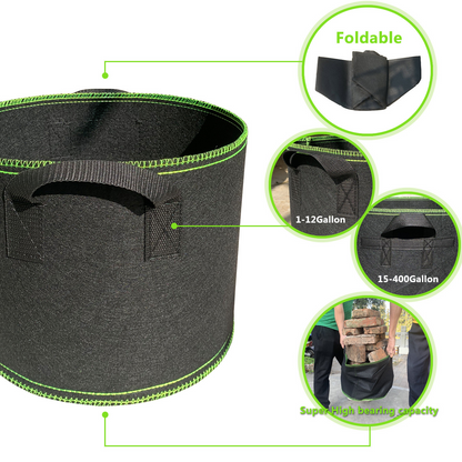 Avelena | Pflanzsack aus Vliesstoff – Robuster Gartenbehälter mit Griffen für Pflanzen
