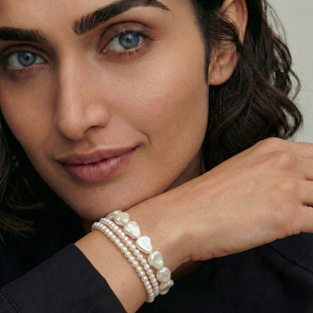 Damen Armband-Set mit Gliederdesign & Schlangenarmband in Goldoptik | Shop Nory