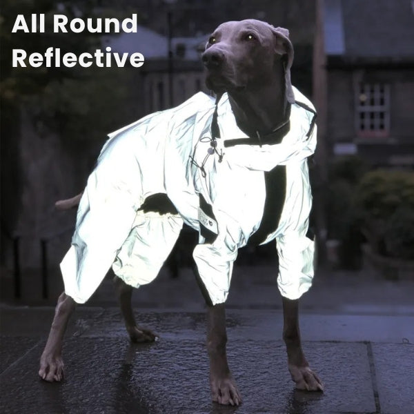 Avelena | Wasserdichter Hundemantel mit Beinen – Reflektierende Hunderegenjacke für kleine und große Rassen | Bester Regenmantel für Hunde UK